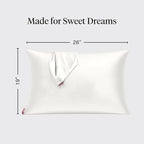 Kitsch Satin Pillowcase with Zipper for Hair & Skin - Softer Than Silk Pillow Cases, Smooth Cooling Satin Pillow Case, Wrinkle-Free, Machine Washable - Pillow Cases Standard Size (19x26) - Ivory