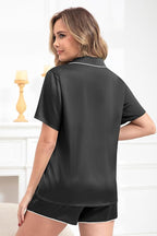 Women's Pajamas Set Sleepwear with Short Sleeve Top & Elastic Waist Shorts