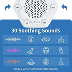 White Noise Sound Machines with High Fidelity 30 Unique Non-Looping Soothing Sounds 12 Colors Night Light 4 Timers 10-Level Brightness 32-Level Volume and Memory Function