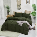 CLOTHKNOW Dark Green Queen Comforter Set Green Bedding Comforter Sets Soft Hunter Queen Comforter with 2 x Pillow Cases