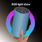 Waterless Essential Oil Diffuser, 7 Colors LED Light, Battery Powered Mini Scent Air Machine, Aromatherapy Mist Diffuser for Home Room Car Office，Black Aluminum Alloy (Blue)