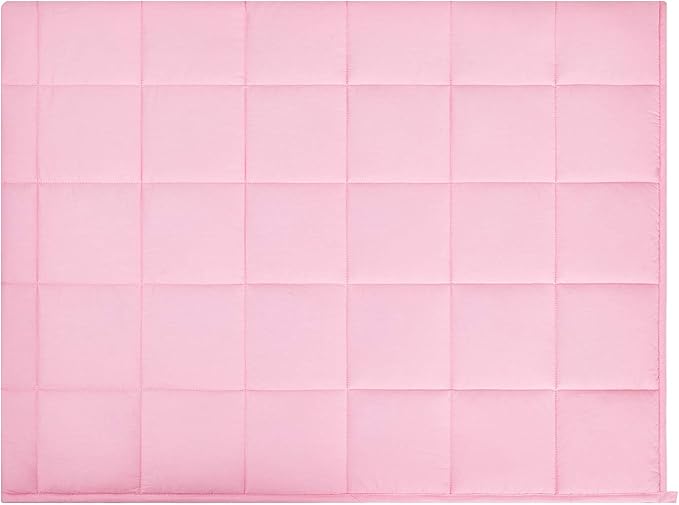 TONGDADA Kids Weighted Blanket | 40''x60'',10lbs | for Child Between 80-125 lbs | Premium Cotton Material with Glass Beads | Pink