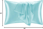 BEDELITE Satin Pillowcase for Hair and Skin, Super Soft and Cooling Similar to Silk Pillow Cases 2 Pack with Envelope Closure, Gift for Women Men(20"x36" King Size, Blue)