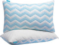 Dreamara Cooling Bed Pillows Queen Size Set of 2 – Adjustable Loft Shredded Memory Foam Pillows for Side, Back & Stomach Sleepers, Supportive & Breathable for Hot Sleepers (Blue)