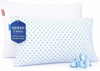 Nestl Cooling Pillows Queen Size Set of 2, Luxury Shredded Memory Foam Pillows for Sleeping 2 Pack, Adjustable Cold Gel Pillow for Hot Sleepers Supportive Cool Pillow for Side Back Stomach Sleepers