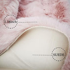 Ghouse Ultra Soft Faux Rabbit Fur Rug 4x6, Machine Washable Area Rugs for Bedroom Fluffy Rugs for Living Room, No-Shedding Carpet Sheepskin Rug Pink