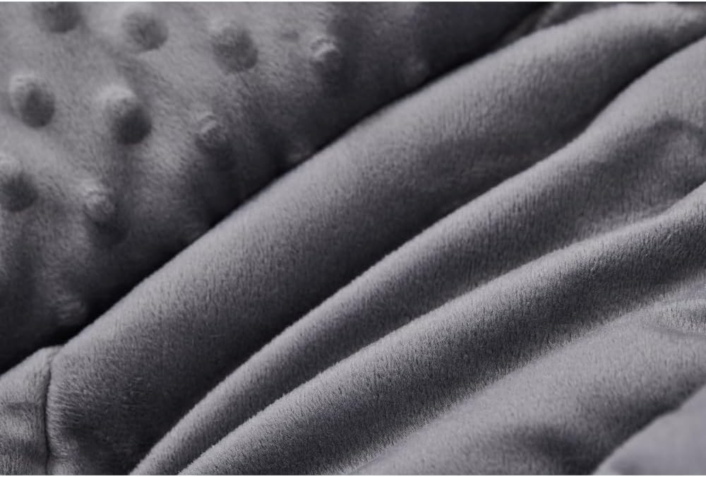 TONGDADA Minky Weighted Blanket | 40''x60'',10lbs | Cozy and Soft Minky Weighted Throw Blanket | Luxury Velvet with Premium Glass Beads | Dark Grey Minky