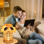 Flower Lamp with USB Charge, 3-Colour Infinitely Dimmable Artificial Sunflower LED Table Lamp, Rechargeable Cordless Touch Small Night Light, Gift Ideas for Mothers Day, Xmas, Birthday (Sunflowers01)