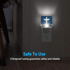 Blessed Night Light,White Cross in Heaven Night Lights Plug into Wall Dusk to Dawn Sensor Led Lamp for Women Men,Led Lights for Stairway/Hallway/Bedroom,0.5W