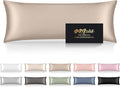 Silk Body Pillow Cases, Mulberry Silk Body Pillow Cover with Zipper, Smooth, Anti Acne, Cooling Sleep Both Sides Natural Silk Satin 20x54 Body Pillowcase, Gifts for Women Men, Champagne