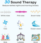 Sound Machine with Alarm Clock: 30 Non-Looping Sleep Sounds - White Noise Alarm Clock for Natural Wake Up - Adjustable Volume & Light, Memory Function, Sleep Timer (Black)