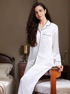 Lonxu Silk Satin Womens Pajama Sets Button Down Sleepwear Loungewear XS~3XL