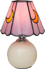Mushroom Lamp Tiffany Lamp Stained Glass Table Lamp Moon Cute Small Bedside Lamps for Living Room Home Decor,Unique Aesthetic Home Living Room Decor Girls Women Birthday Day Gift,Pink