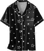 Girls & Womens Satin Pajamas Set, Silk Button-Down Sleepwear 2 Piece Nightwear, 3 Years - Women XXL
