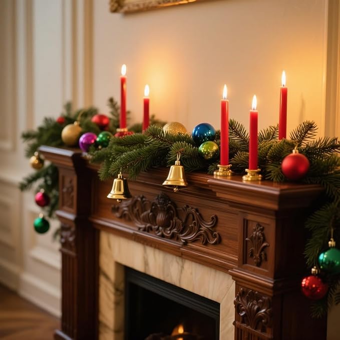 12-Pack Red Taper Candles, 10 Inch Unscented Dripless Candlesticks, Long-Lasting Burn Time of 7-8 Hours, Perfect for Christmas Home Décor Wedding Dinner