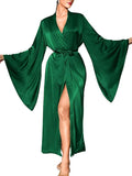 ChiaoLezhee Satin Long Robe For Women, Soft Lightweight Silk, Bride Wedding Night, Bridal Bathrobe Sexy Bathrobes Bridesmaid