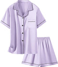 Girls & Womens Satin Pajamas Set, Silk Button-Down Sleepwear 2 Piece Nightwear, 3 Years - Women XXL