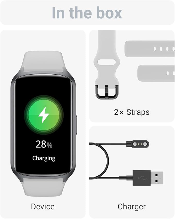 Amzhero Health Fitness Tracker with 24/7 Heart Rate, Blood Oxygen, Blood Pressure, Sleep Tracker, 5ATM Waterproof Activity Trackers with Step Tracker, Pedometer (S & L Bands Included)
