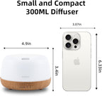 SEEDSEEL 300ML Essential Oil Diffuser with 7-Color LED Lights and Remote Control, Modern Minimalist Design, High-Efficiency Ultrasonic Mist Aromatherapy Diffuser for Home