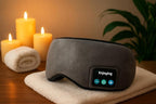 Bluetooth Sleep Mask with Built-in Headphones, Wireless Music Eye Mask, Ultra-Thin Stereo Speakers for Side Sleepers