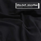 HIG 3pc Down Alternative Comforter Set - All Season Reversible Comforter with Two Shams - Quilted Duvet Insert with Corner Tabs - Box Stitched - Super Soft, Fluffy (Full, Black)