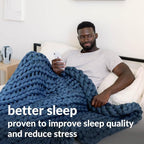 Nuzzie Original Knit Weighted Blanket - Breathable, Cooling, Hand Made Knit Throw Blanket for Sleep - Machine Washable, Stylish Design (Dusty Blue, Full | 16lbs | 48"x72")