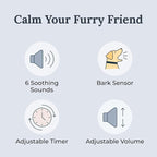 Yogasleep Pawzz White Noise Machine for Dogs, Home & All Pets. with Integrated Bark Sensor, 6 Automatic Relaxing Natural Sounds, Help Keep Pets Calm, Anti-Barking with Training, Noise Canceling