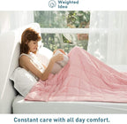 Weighted Idea Weighted Blanket for Adults (Coral Pink,60"x80",15lbs) Cooling Breathable Heavy Blanket with Premium Glass Beads All-Season Soft Thick Comfort