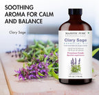 Majestic Pure Essential Oil with Glass Dropper - 100% Pure and Natural - Essential Oils for Diffuser, Aromatherapy, Soap and Candle Making, Clary Sage Essential Oil, Clary Sage Oil, 4 Fl Oz