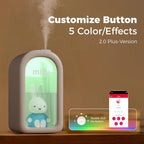 Mipow X Miffy Cool Mist Humidifier - Ultrasonic Quiet Humidifiers, Mini Cute Humidifier with Night Light, 380ml Humidifiers for Bedroom，App-Controlled RGB Light (2.0 Plus-Version) - Blue