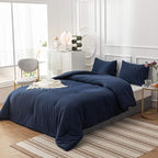 Cottonight Navy Blue Comforter Set California King Men Navy Bedding Set Dark Blue Comforter Set Breathable Soft Quilts Blanket Bedding Comforter Sets for Women Men Cal King Bed
