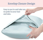 BEDELITE Satin Pillowcase for Hair and Skin, Super Soft Similar to Silk Pillow Cases 4 Pack with Envelope Closure, Cooling Pillowcases for Women Men (20"x26" Standard Size, Stone Blue)