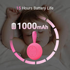 Portable Baby Sound Machine [White Noise for Babies Kids Adults][Timer Function][12 Soothing Sounds] 15 Hours Battery Life, Travel,Registry Gift,Shower,Clips on Baby Stroller.Rose
