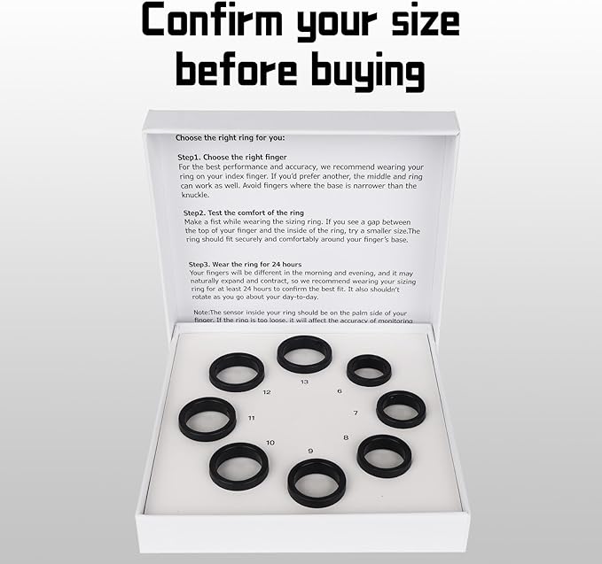 Smart Ring Sizing Kit - 8 Sizes (6-13) for Men & Women - Accurate Measurement Tool for Smart Rings - Find Before Purchase - Jewelry Sizer Guide for Engagement & Wedding Bands