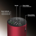Waterless Essential Oil Diffuser, Battery Powered Mini Scent Air Machine, Aromatherapy Mist Diffuser for Home Room Car Office (Red Aluminum Alloy)