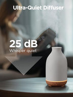 InnoGear Essential Oil Diffuser, 150ml Ceramic Stone Diffuser Handcrafted Aromatherapy Diffusers Ultrasonic Cool Mist Humidifier Vaporizor with 2 Mist Modes Waterless Auto Off for Room Office, White
