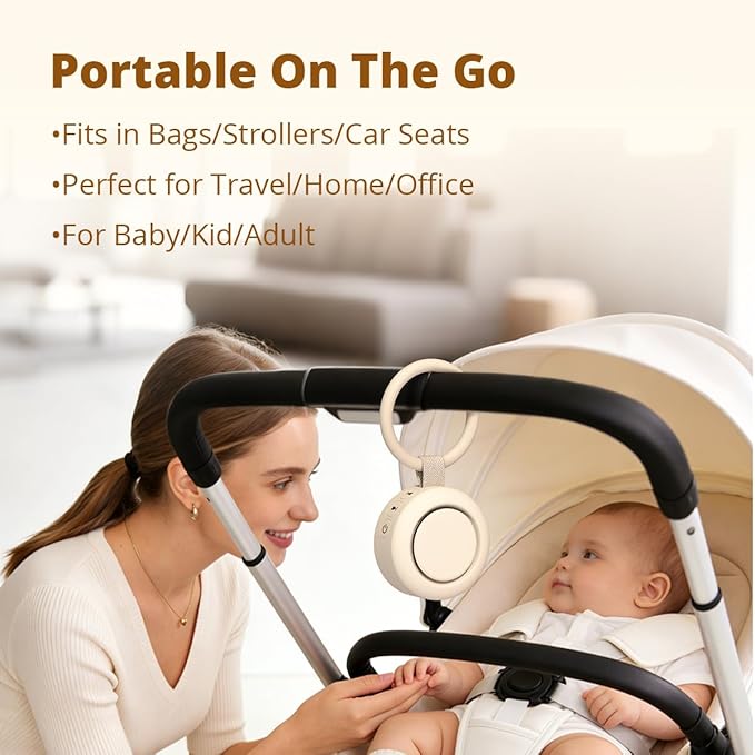 Portable Sound Machine White Noise Machine 40H Powerful Battery 30 Soothing Sounds 4 Timers Memory Function for Baby Kids Adults Sleep Brown Noise Sounds Machine for Home Travel Office