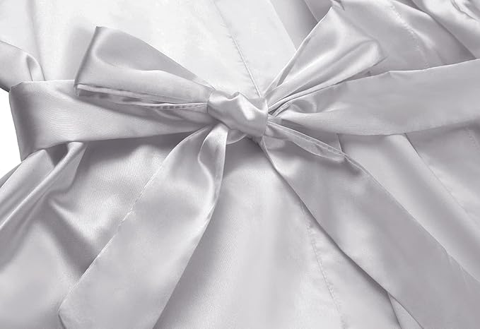 Women's Satin Short Robe Bridesmaid Bride Wedding Party Robes Silky Sleepwear Loungewear