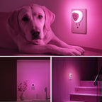 KINUR LED Night Light, 6 Pack Nightlights Plug into Wall, Dusk to Dawn Sensor Automatic On and Off Night Light, 0.5W Led Night Lamp for Kids, Nursery, Bedroom, Hallway, Stairs, Kitchen,Pink