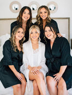 Samring Women's Bride Bridesmaids Robe Short Satin Kimono Robes for Wedding & Bridal Party Silk Bathrobes for Women