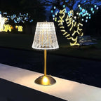 Gold Crystal Table Lamp – Touch Control, 3 Color Dimmable, & Rechargeable LED Lamp, Elegant Bedroom,Office & Living Room Decorative Light