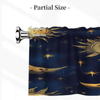Whimsical Night Sky Pattern Illustration Curtain Valance Peach Skin Velvet Printed Window Valance with Rod Pocket Light Filtering for Kitchen Bathroom 54x18in