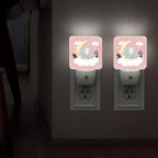 Elephant Night Lights Plug Into Wall, Cute Fanciful Moon Cloud None Peach Dusk to Dawn Led Plug in Night Lights for Entryway Garage Stairs Decor 2pcs