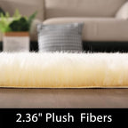 Latepis Boho Area Rugs 5x7 Plush Yellow Fluffy Rugs Shag Washable Faux Fur Fuzzy Rug for Living Room Bedroom Soft Throw Rug Room Decor Rectangle