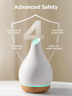 InnoGear Essential Oil Diffuser, 300ml Ceramic Diffuser for Home Handcrafted Stone Aromatherapy Diffusers Ultrasonic Cool Mist Humidifier Vaporizer 4 Timers, White Vase-Shaped Ceramic, Large