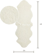 Nordic Sheep Real Sheepskin Rug 2x6 ft | Sheepskin Rugs for Living Room and Sofa | Large Bedside Rugs for Bedrooms is Breathable & Heat-regulating | Fluffy Rug in Color White