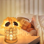 Flower Lamp with USB Charge, 3-Colour Infinitely Dimmable Artificial Sunflower LED Table Lamp, Rechargeable Cordless Touch Small Night Light, Gift Ideas for Mothers Day, Xmas, Birthday (Sunflowers01)