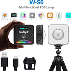 Sunset Projection Lamp, RGB Video Light, LED Camera Light 360° Full-Color2000mAh Rechargable, Magnet Adsorption, Night Light with Flexible Tripod Stand,Romantic Projector for Party Living Decor