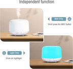 Aromatherapy Diffuser for Essential Oil, 300ml Cool Mist Humidifier with Remote Control, Aroma Diffusers for Home with Waterless Safety Switch & 14 LED Colors White Wood Base