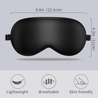 LULUSILK Mulberry Silk Sleep Eye Mask Blindfold with Adjustable Strap, Soft Eye Cover for Women Men Night Sleeping, Travel, Nap(Black)